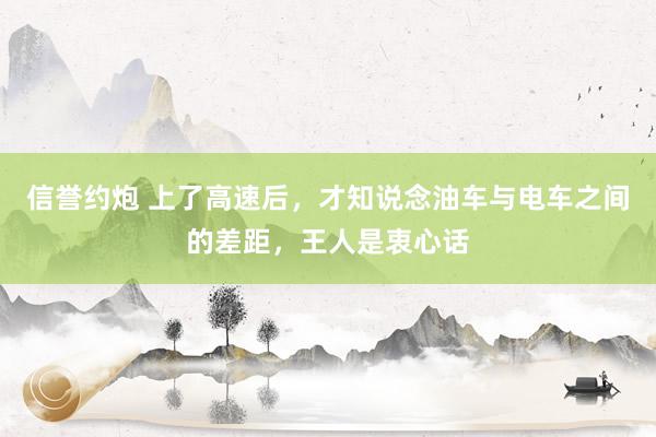 信誉约炮 上了高速后，才知说念油车与电车之间的差距，王人是衷心话