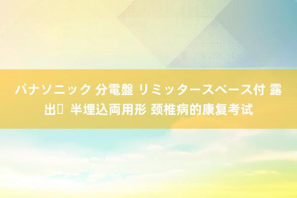 パナソニック 分電盤 リミッタースペース付 露出・半埋込両用形 颈椎病的康复考试