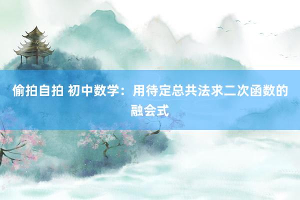 偷拍自拍 初中数学：用待定总共法求二次函数的融会式