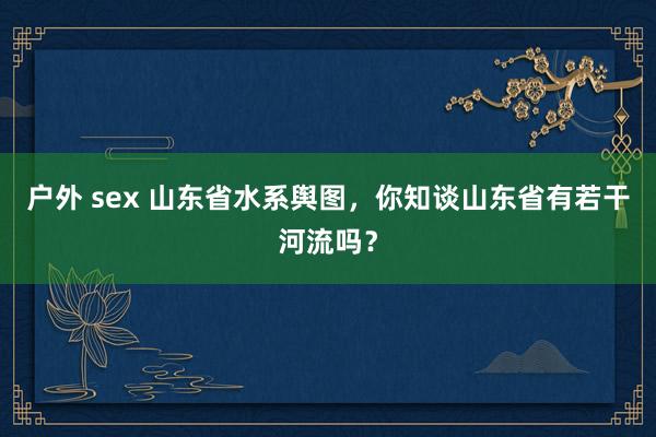 户外 sex 山东省水系舆图，你知谈山东省有若干河流吗？